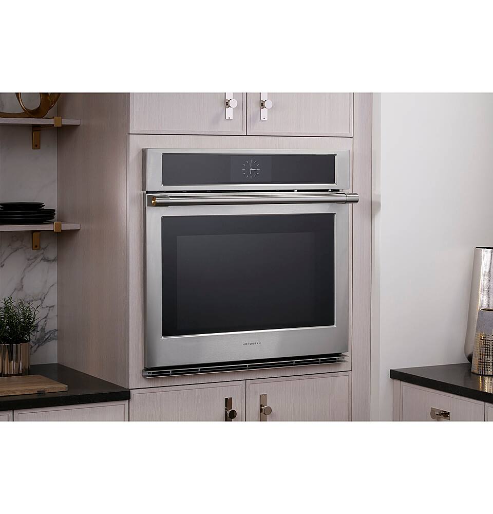 Alt View 20. Monogram - Statement 30" Built-In Single Electric Convection Wall Oven with No-Preheat Air Fry - Stainless Steel.