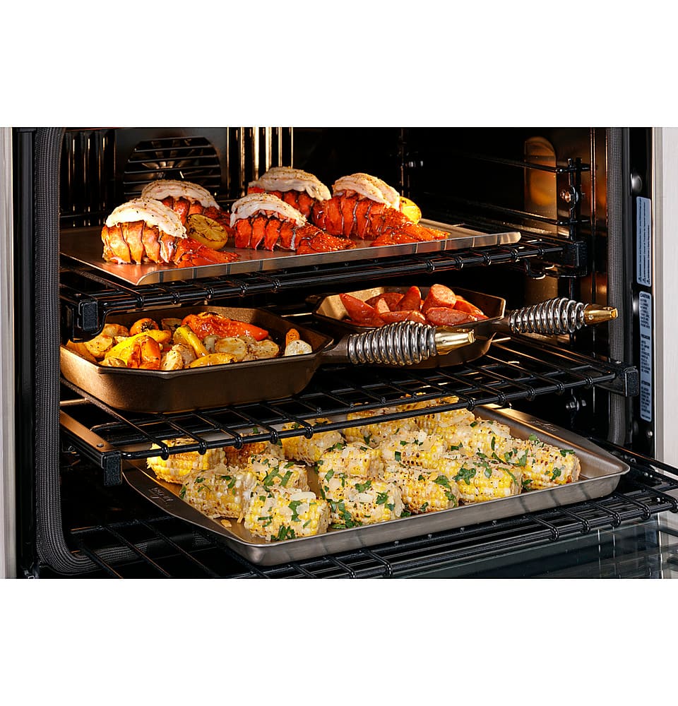 Alt View 21. Monogram - Statement 30" Built-In Single Electric Convection Wall Oven with No-Preheat Air Fry - Stainless Steel.