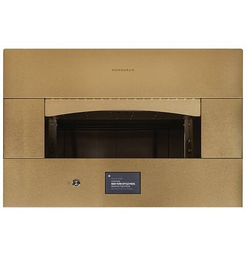 Monogram - 30" Built-In Single Electric Hearth Oven with Built-In WiFi and LCD Controls - Brass