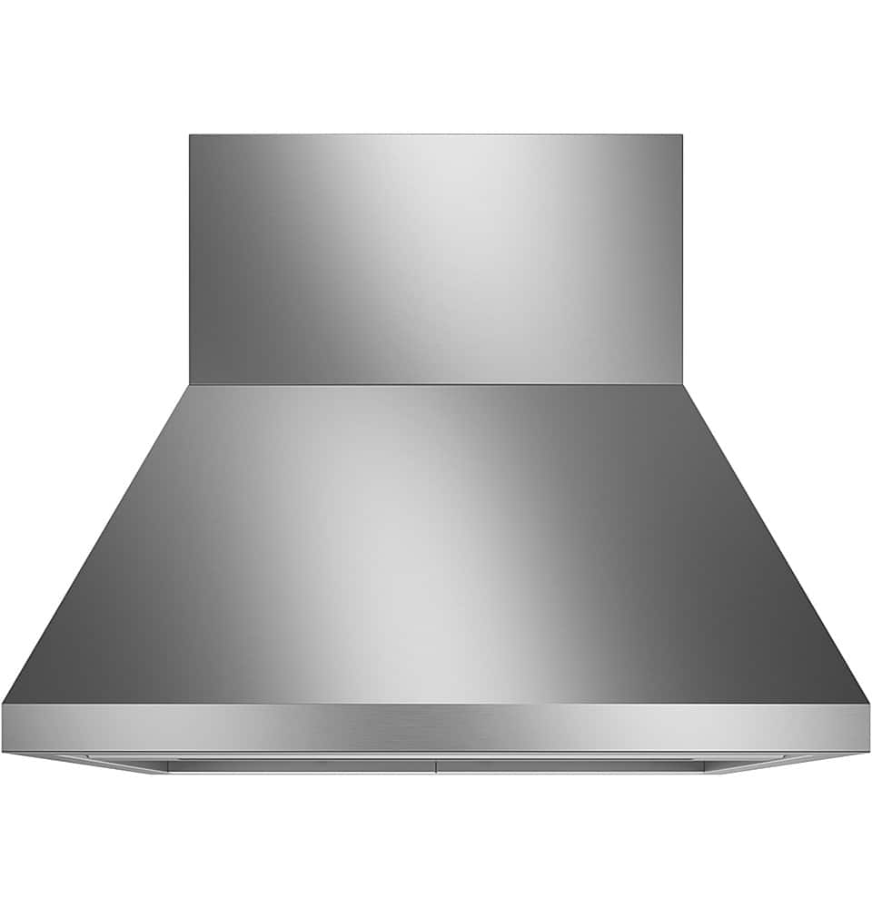 Front. Monogram - 36" Externally Vented Range Hood - Stainless steel.