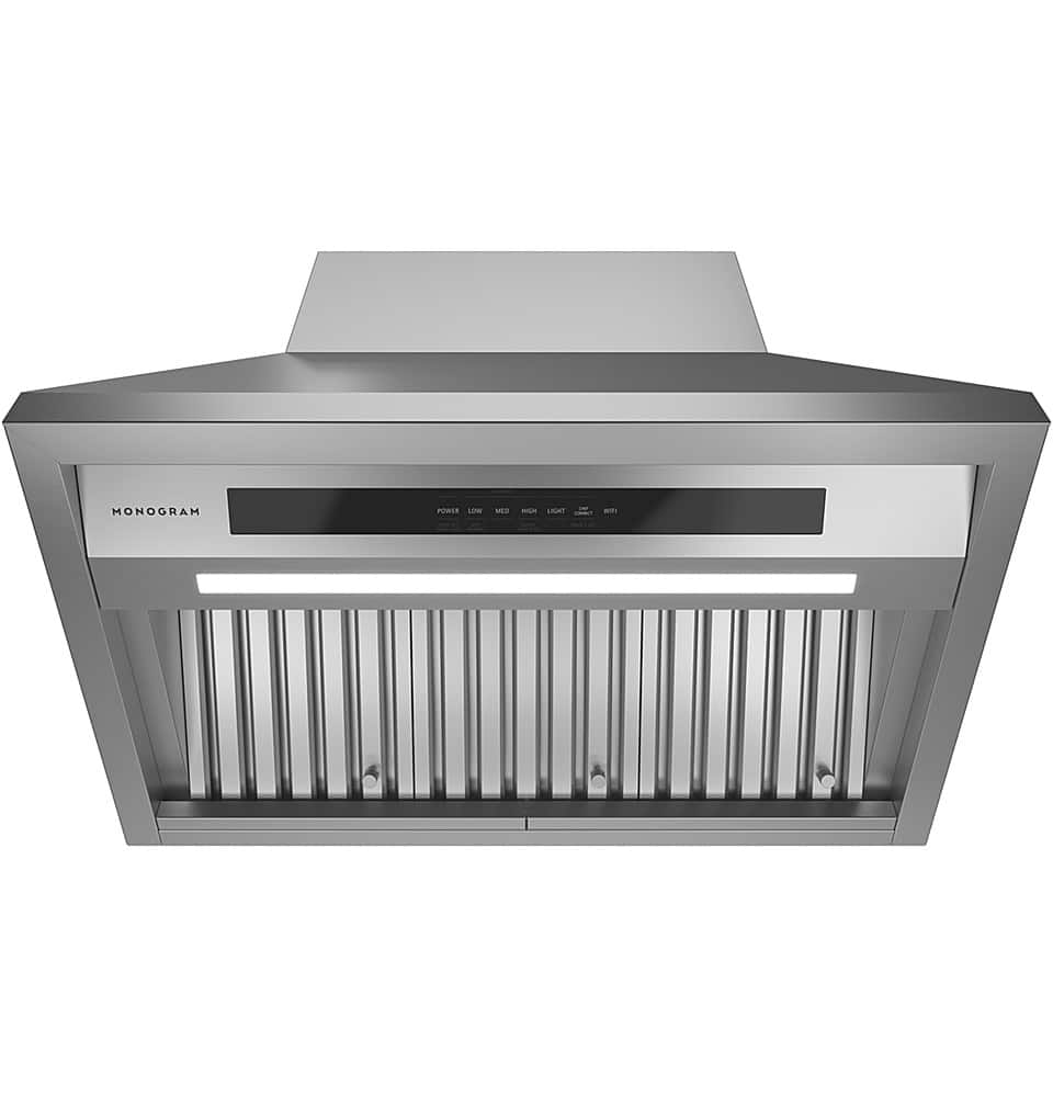 Alt View 11. Monogram - 36" Externally Vented Range Hood - Stainless steel.
