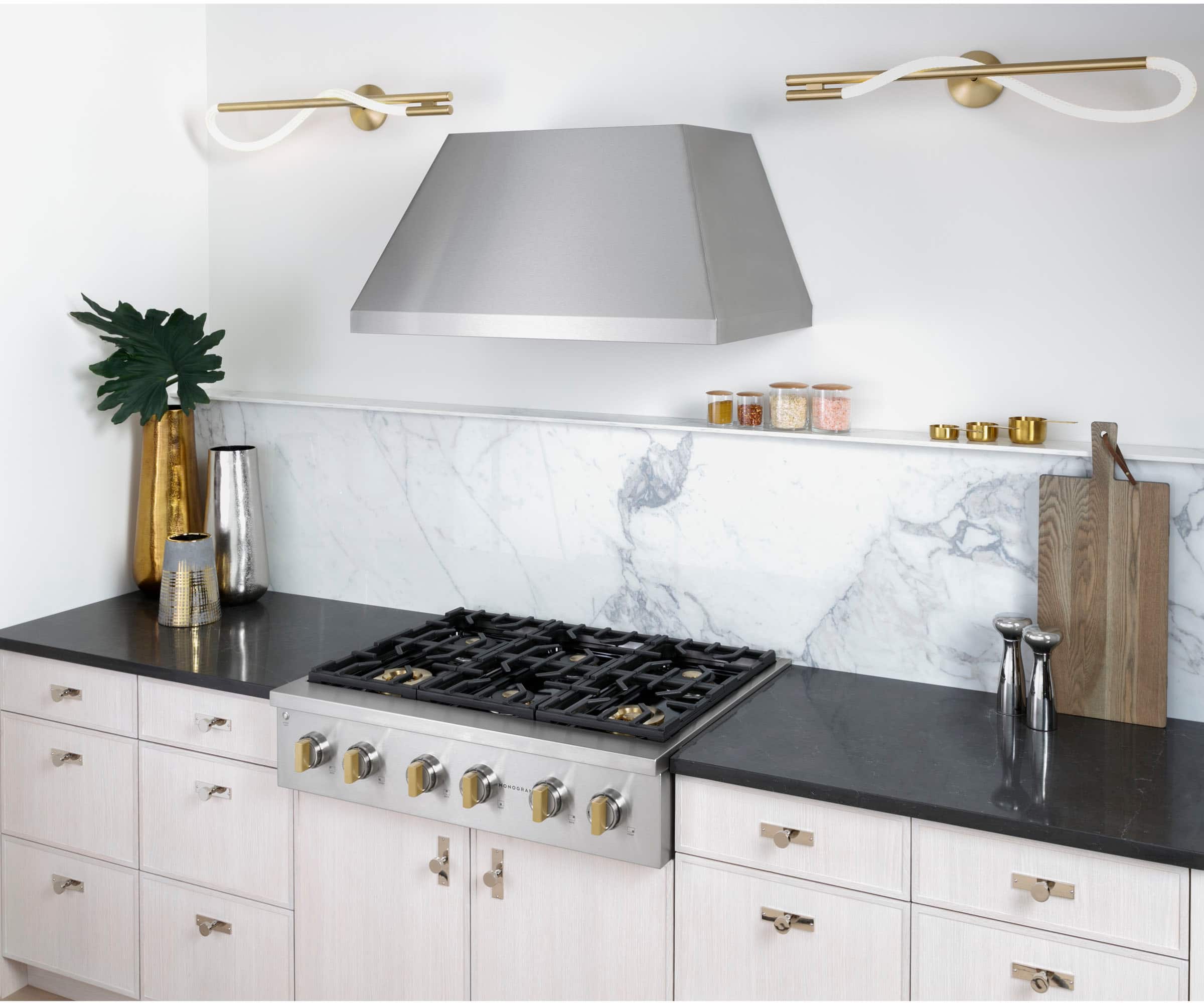 Alt View 12. Monogram - 36" Externally Vented Range Hood - Stainless steel.