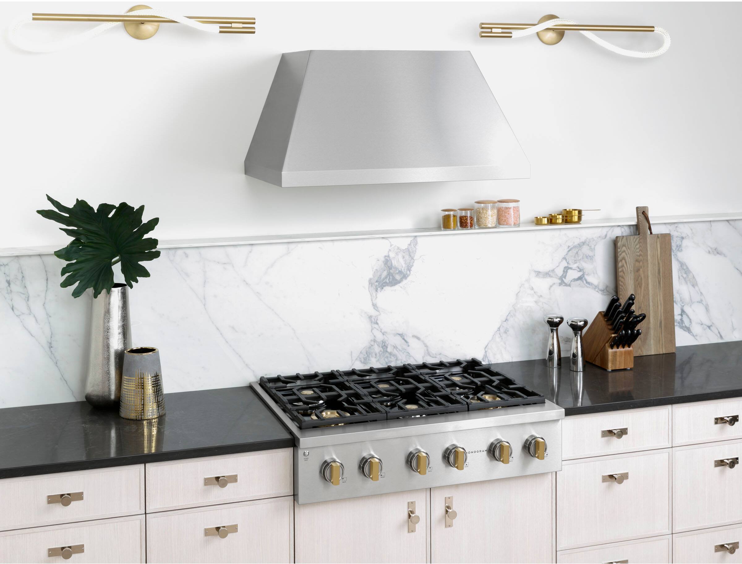 Alt View 13. Monogram - 36" Externally Vented Range Hood - Stainless steel.