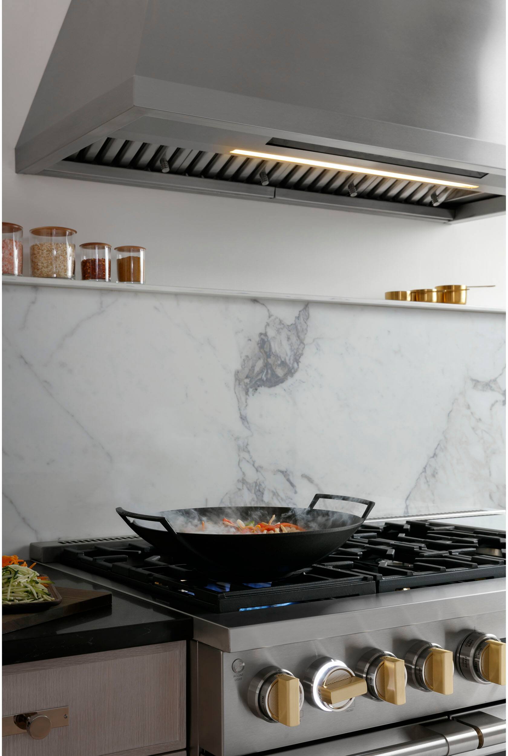 Alt View 15. Monogram - 36" Externally Vented Range Hood - Stainless steel.