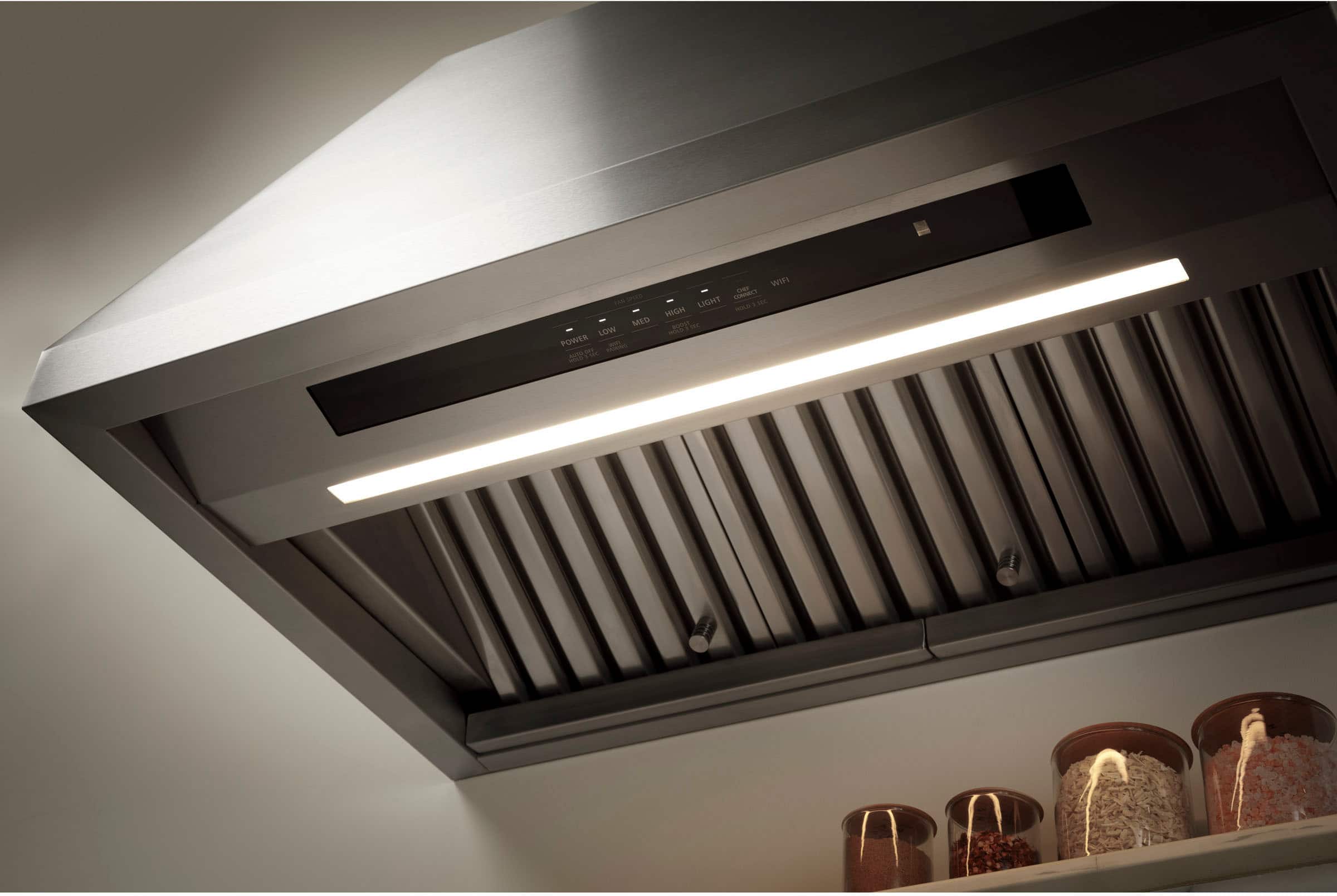 Alt View 19. Monogram - 36" Externally Vented Range Hood - Stainless steel.