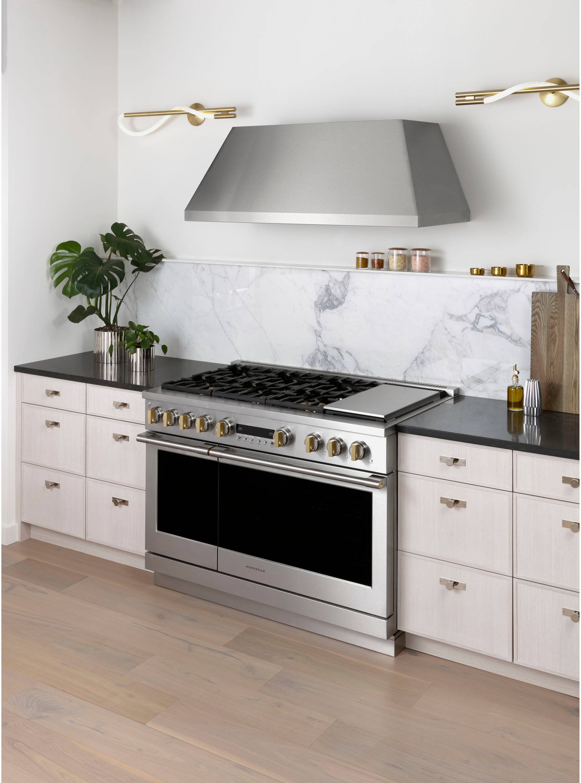 Alt View 12. Monogram - 48" Externally Vented Range Hood - Stainless steel.