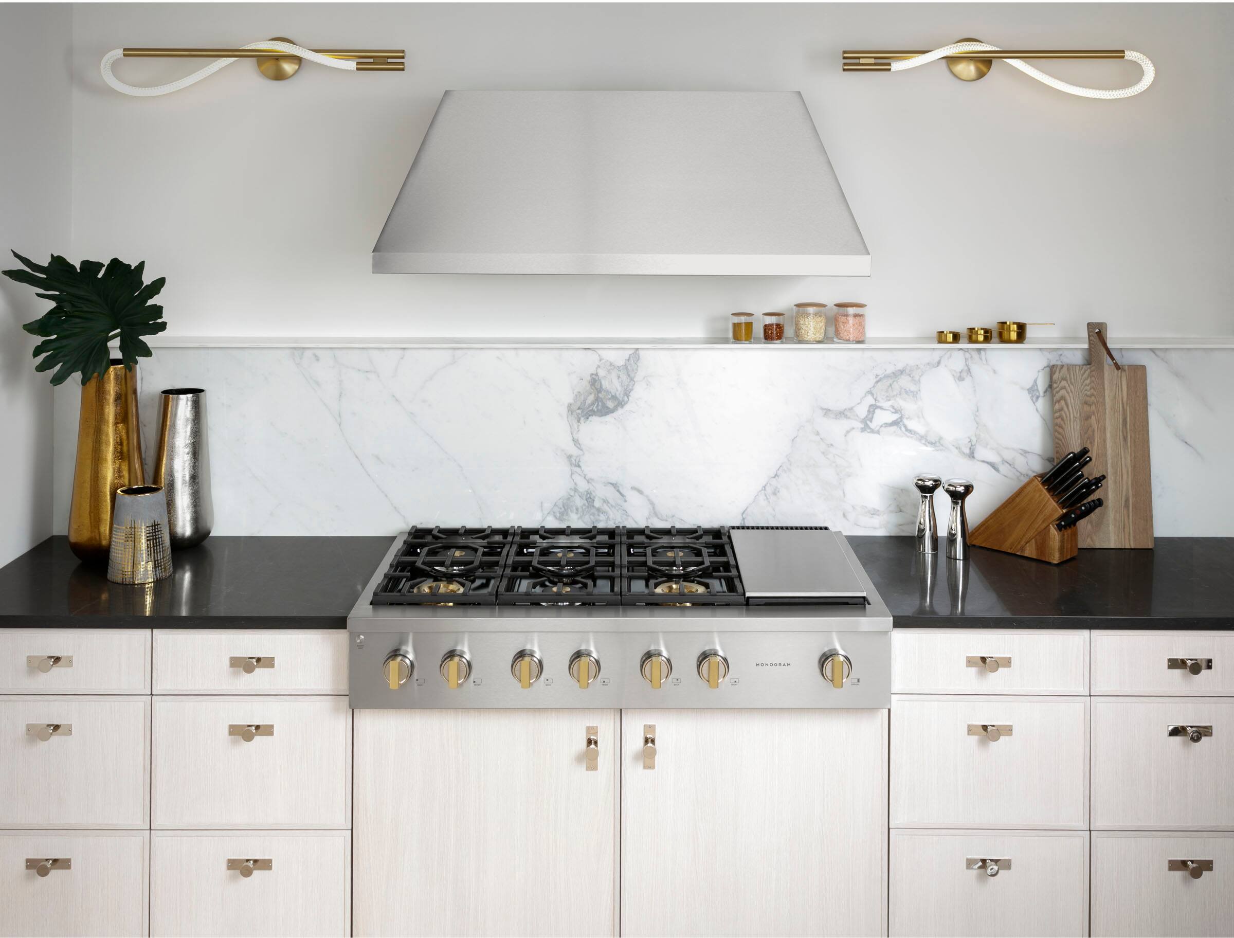 Alt View 17. Monogram - 48" Externally Vented Range Hood - Stainless steel.