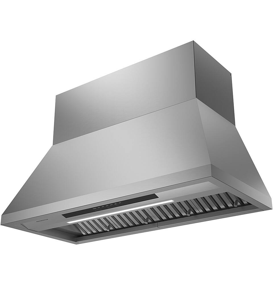 Left. Monogram - 48" Externally Vented Range Hood - Stainless steel.