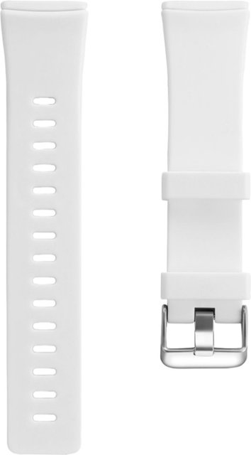 Angle Zoom. Modal™ - Silicone Watch Band for Fitbit Versa 3 and Fitbit Sense - Pure white.