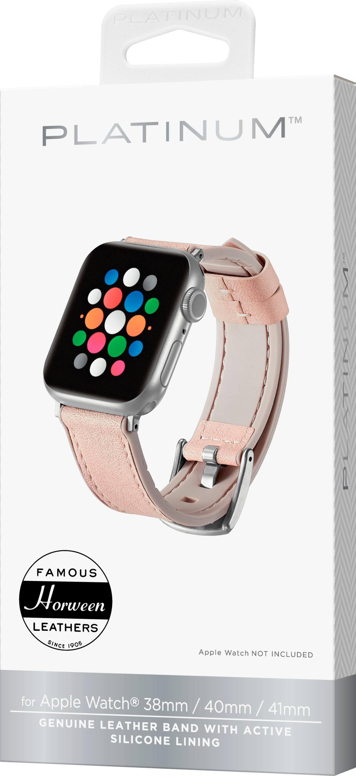 Alt View 15. Platinum™ - Horween Leather Band for Apple Watch 38mm, 40mm, 41mm and Apple Watch Series 1-9 - Tan.