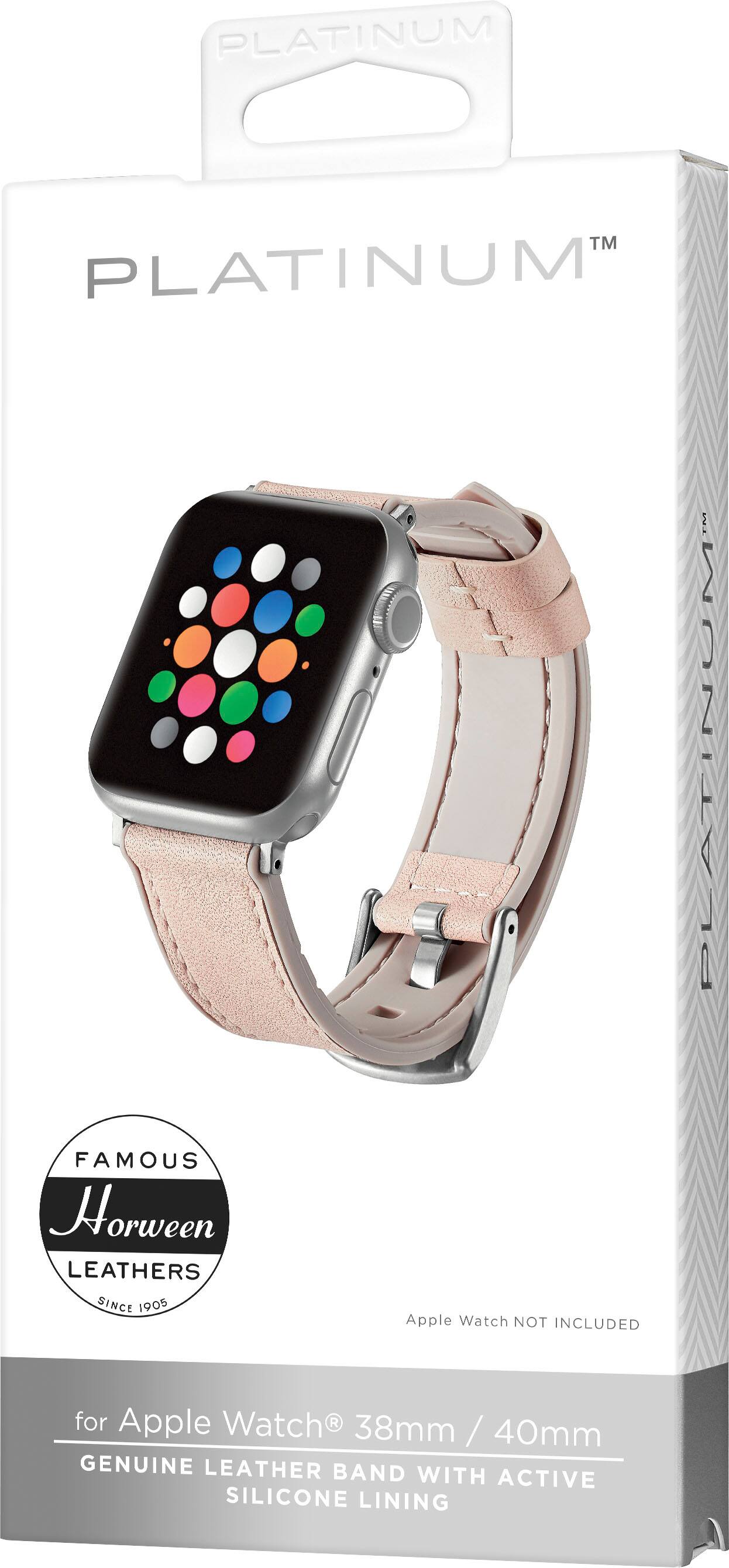 Alt View 16. Platinum™ - Horween Leather Band for Apple Watch 38mm, 40mm, 41mm and Apple Watch Series 1-9 - Tan.