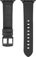Platinum™ - Horween Leather Band for Apple Watch 42mm, 44mm, 45mm (Series 1-9) and Apple Watch Ultra Series 1-2 49mm - Black - Angle_Zoom