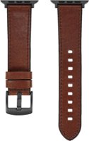 Platinum™ - Horween Leather Band for Apple Watch 42, 44, 45mm (Series 1-8) and Apple Watch Ultra 49mm - Bourbon - Angle_Zoom