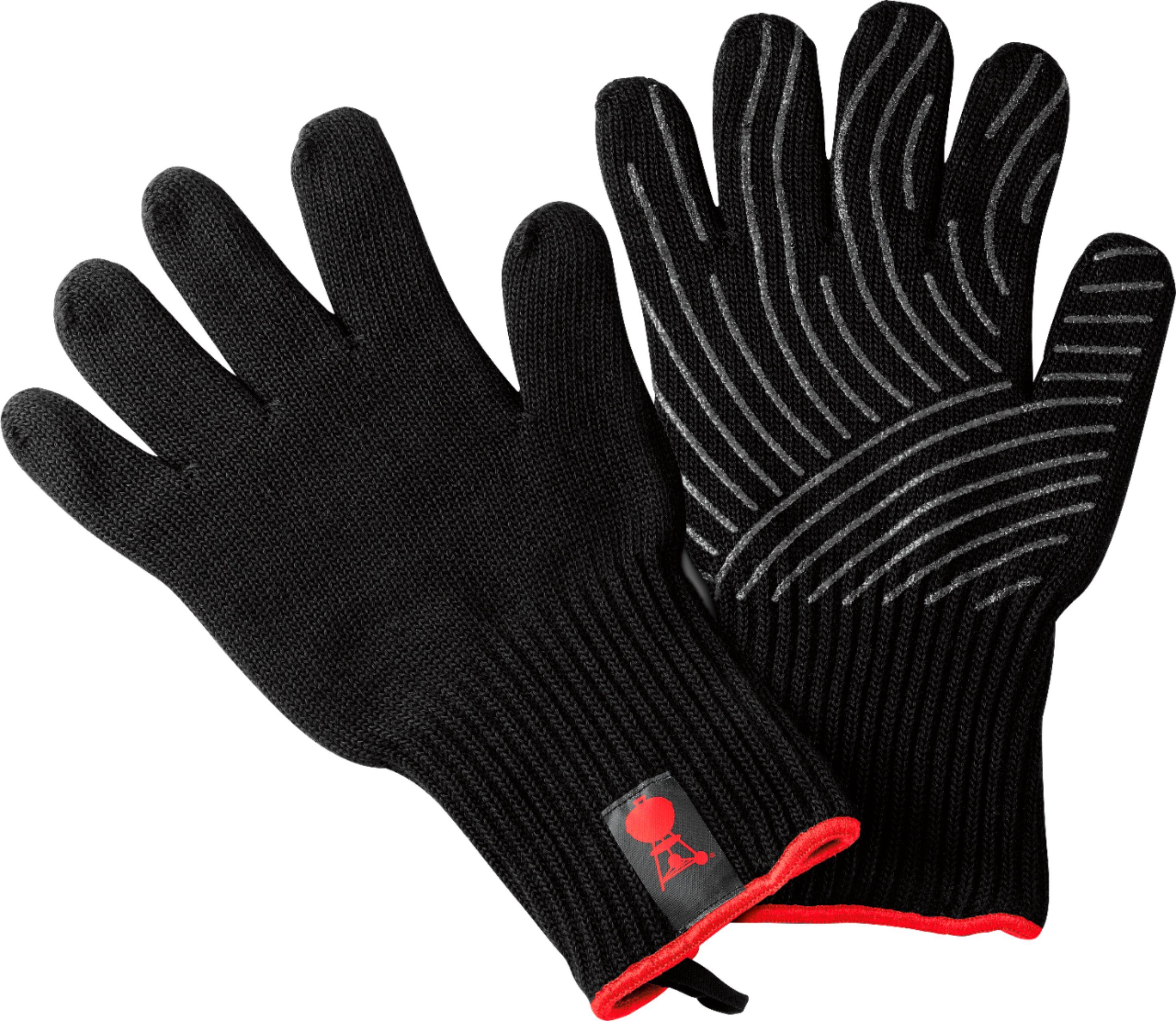 Angle. Weber - Premium BBQ Glove Set (Large/X-Large) - Black.