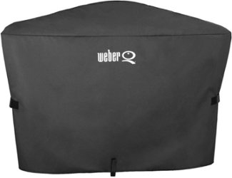 Weber - Rolling Cart Grill Cover for Q 2000/3000 grills - Black - Front_Zoom
