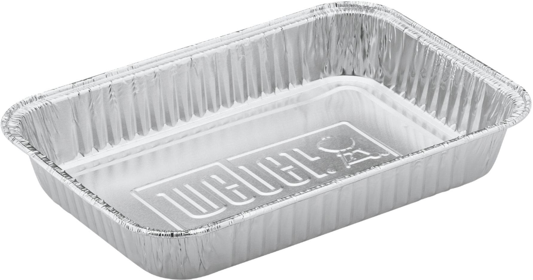 Angle. Weber - Small Drip Pans (10-Pack) - Silver.