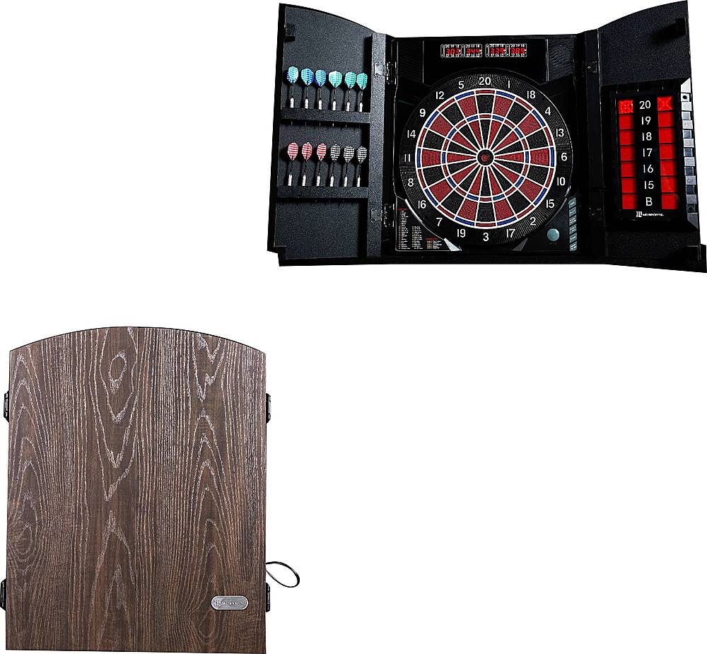 MD Sports New Haven Electronic Dartboard with Cabinet