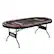 Angle. Barrington - Billiards 10 Player Premium 84" Poker Table with Faux Leather Padded Rails and Cup Holders - Black/Brown.