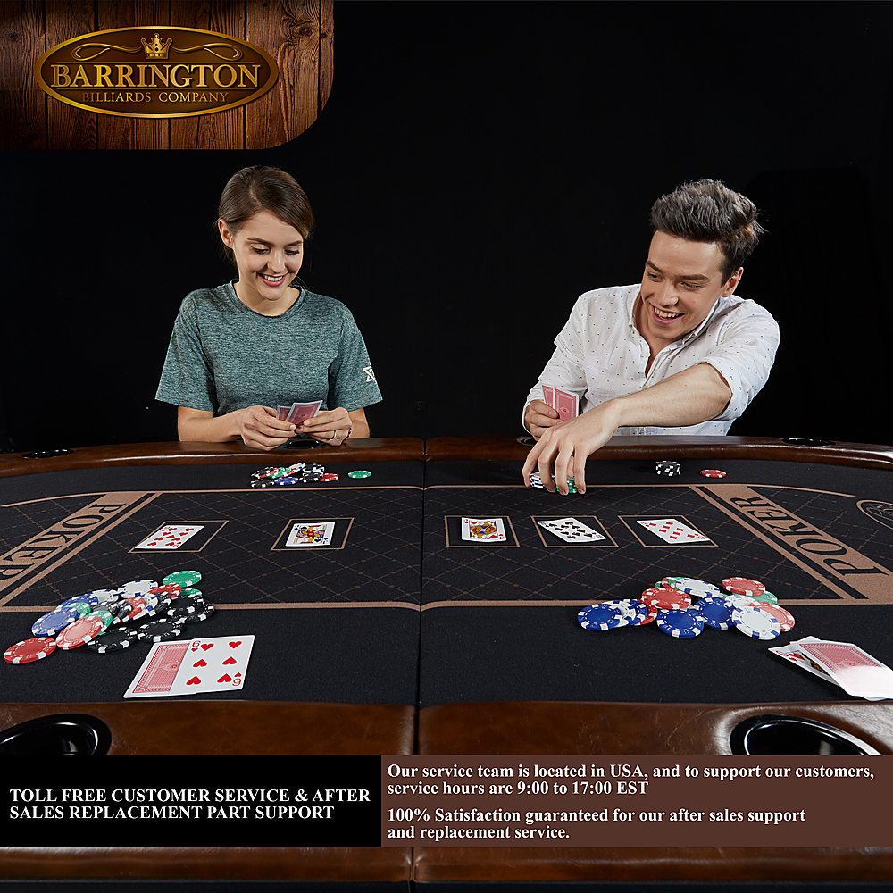 Barrington Premium Texas Holdem Poker Game Card Table Casino Foldable Cup Holder 