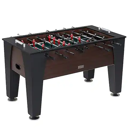 Angle. Barrington - 58” Richmond Foosball Table Competition Size, Durable and Stylish with Tabletop Sports Soccer Balls, Family Game - Brown.