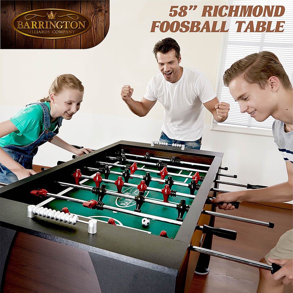 Alt View 16. Barrington - 58” Richmond Foosball Table Competition Size, Durable and Stylish with Tabletop Sports Soccer Balls, Family Game - Brown.
