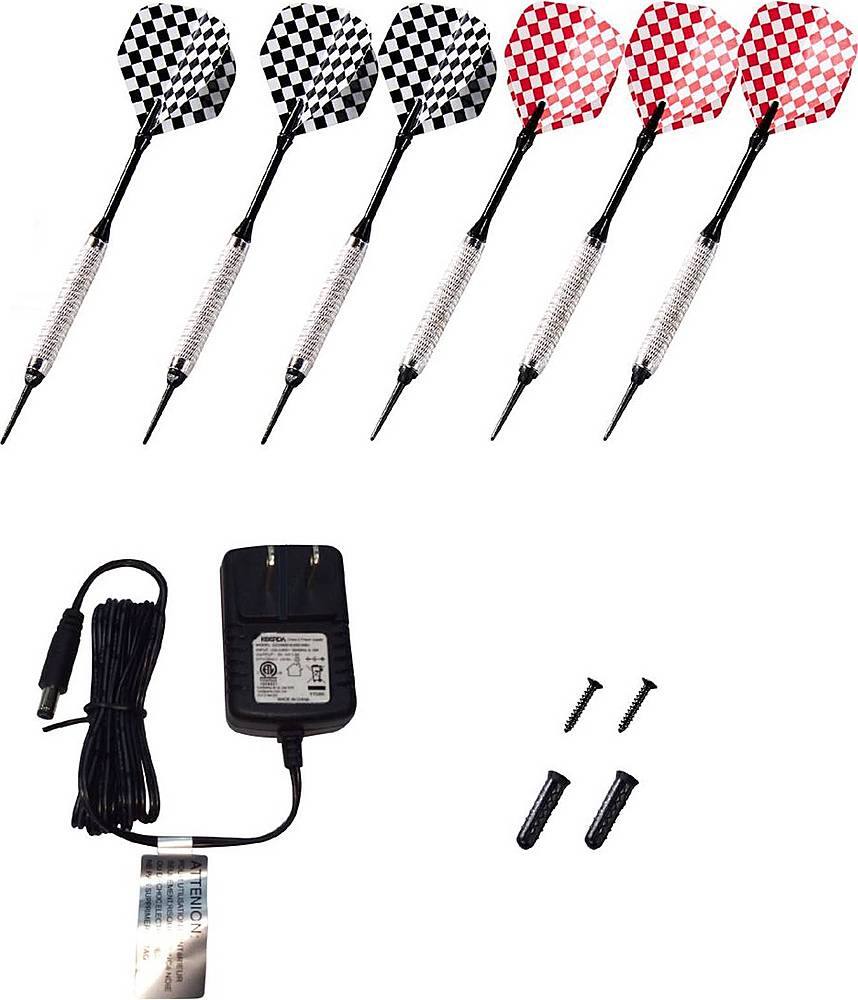 Alt View 16. MD Sports - Bristlesmart Smart Dartboard Cabinet With Digital X/O Cricket Scorekeeping and  Steel Tip Dart Set - Brown/Black.