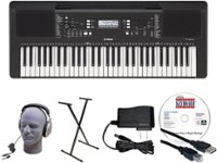 Yamaha - PSR-E373 EPY 61-Key Keyboard Pack with Y-Stand, AC Adapter, Headphones, and Software - Black - Front_Zoom