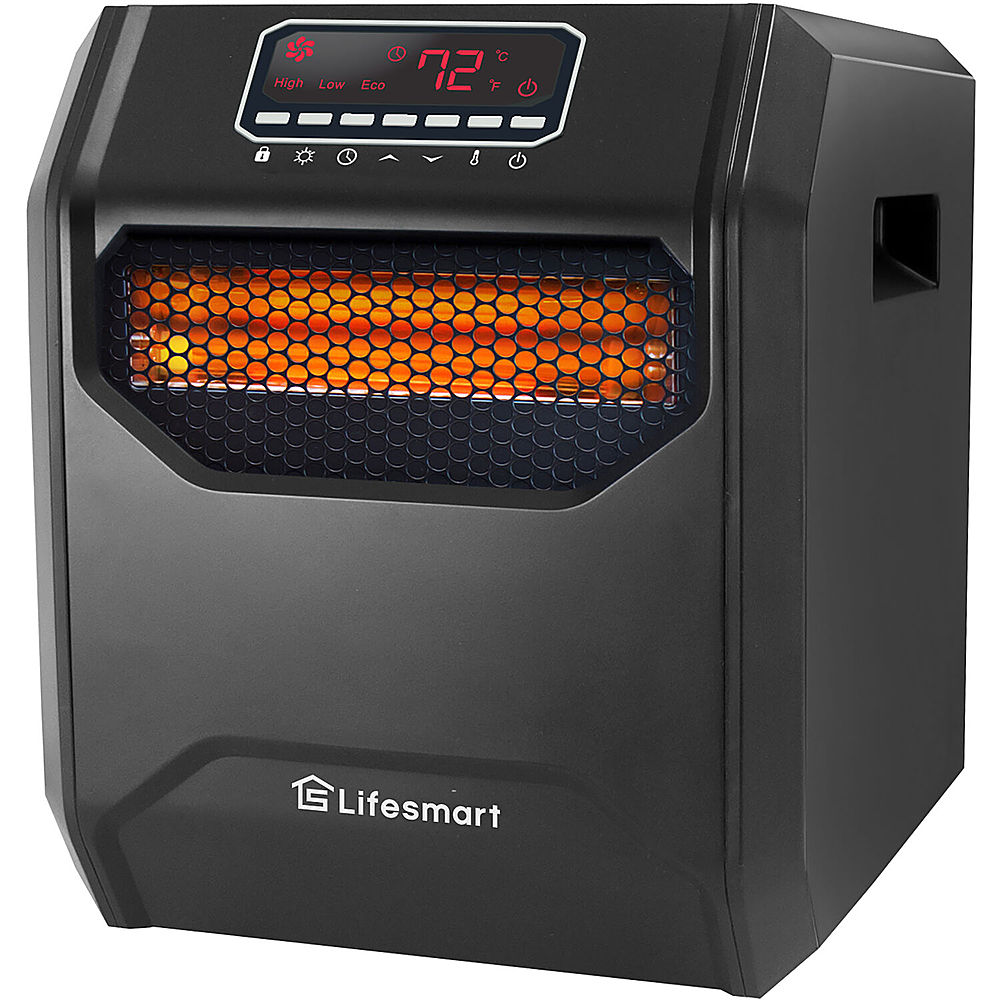 Angle View: Lifesmart - 6-element Infrared Heater - Black