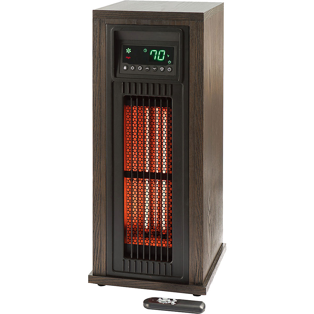 Angle View: Lifesmart - 23 Inch Tower Heater with Oscillation - Brown