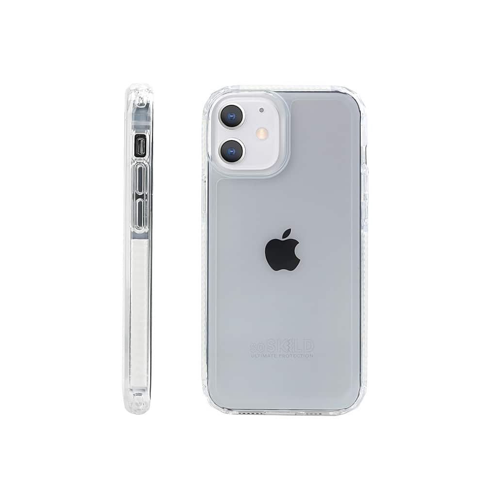 Angle View: SoSkild iPhone 12 Mini (5.4) Defend 2.0 Heavy Impact Case - Transparent - Transparent