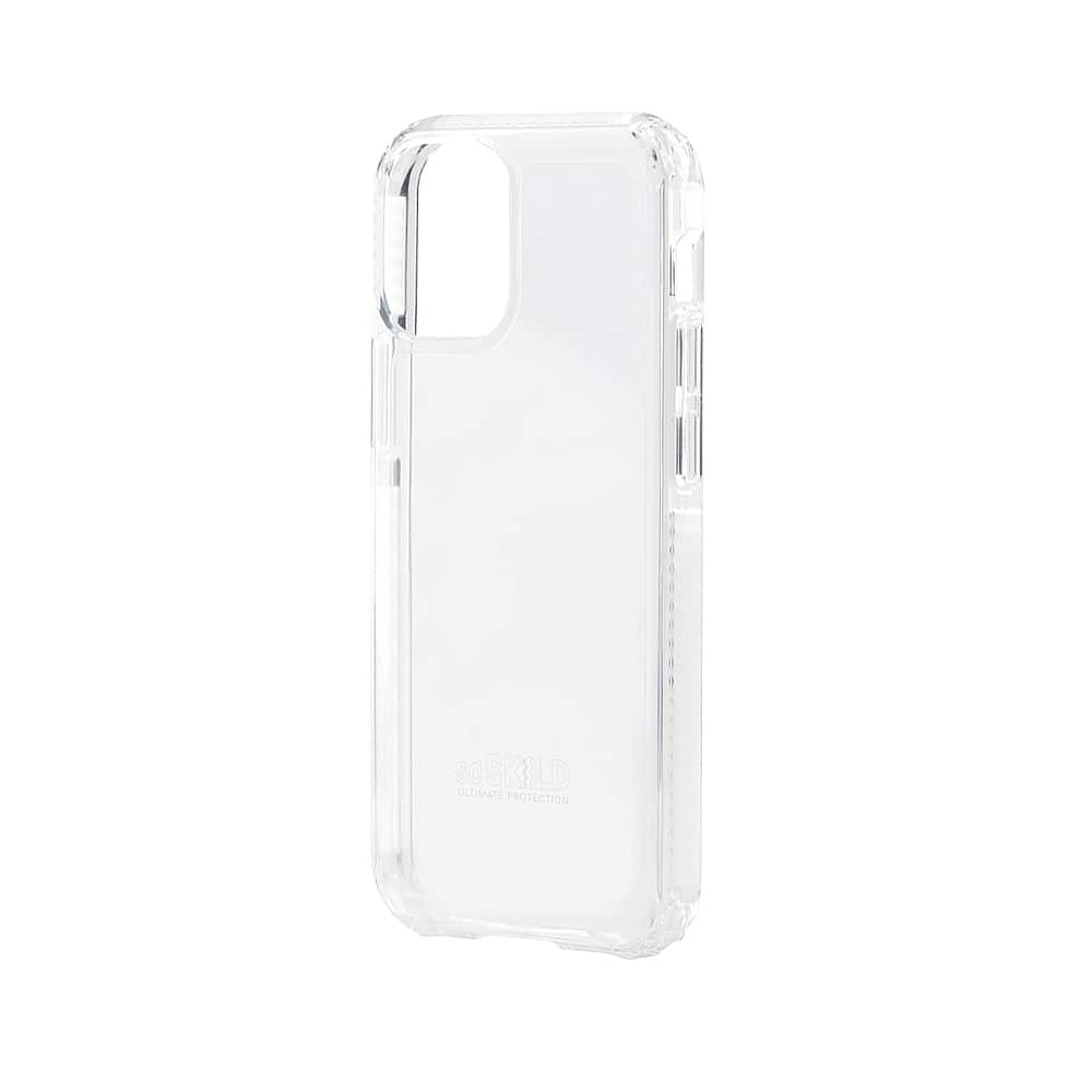 Left View: SoSkild iPhone 12 Mini (5.4) Defend 2.0 Heavy Impact Case - Transparent - Transparent