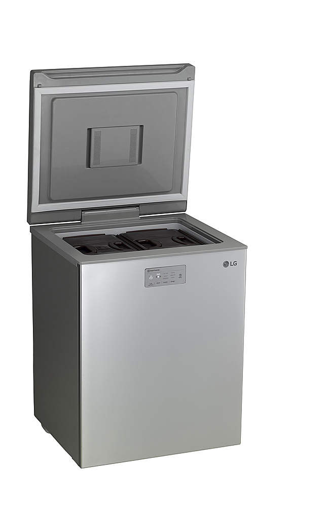 Left View: LG - 4.5 cu Ft Kimchi Convertible Refrigerator/Freezer - Platinum silver