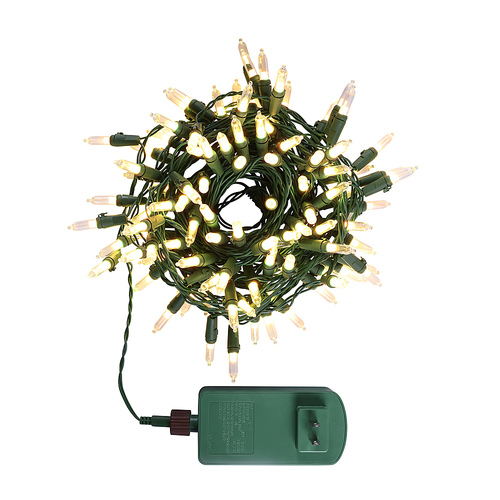 Mr Christmas - Alexa Compatible 100ct LED Strand with Adapter - Easy Setup - 40 Lighting Options - Green