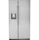 GE Profile - 25.3 Cu. Ft. Side-by-Side Refrigerator with LED lighting - Fingerprint Resistant Stainless Steel - Front_Standard