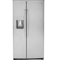 GE Profile - 25.3 Cu. Ft. Side-by-Side Refrigerator with LED Lighting - Stainless steel - Front_Zoom