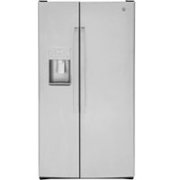 GE Profile - 28.2 Cu. Ft. Side-by-Side Refrigerator with LED lighting - Stainless steel - Front_Zoom