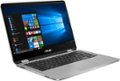 Angle Zoom. ASUS - VivoBook Flip 14 2-in-1 14" Touch-Screen Laptop - Intel Celeron - 4GB Memory - 64GB eMMC Flash Memory - Light Gray.