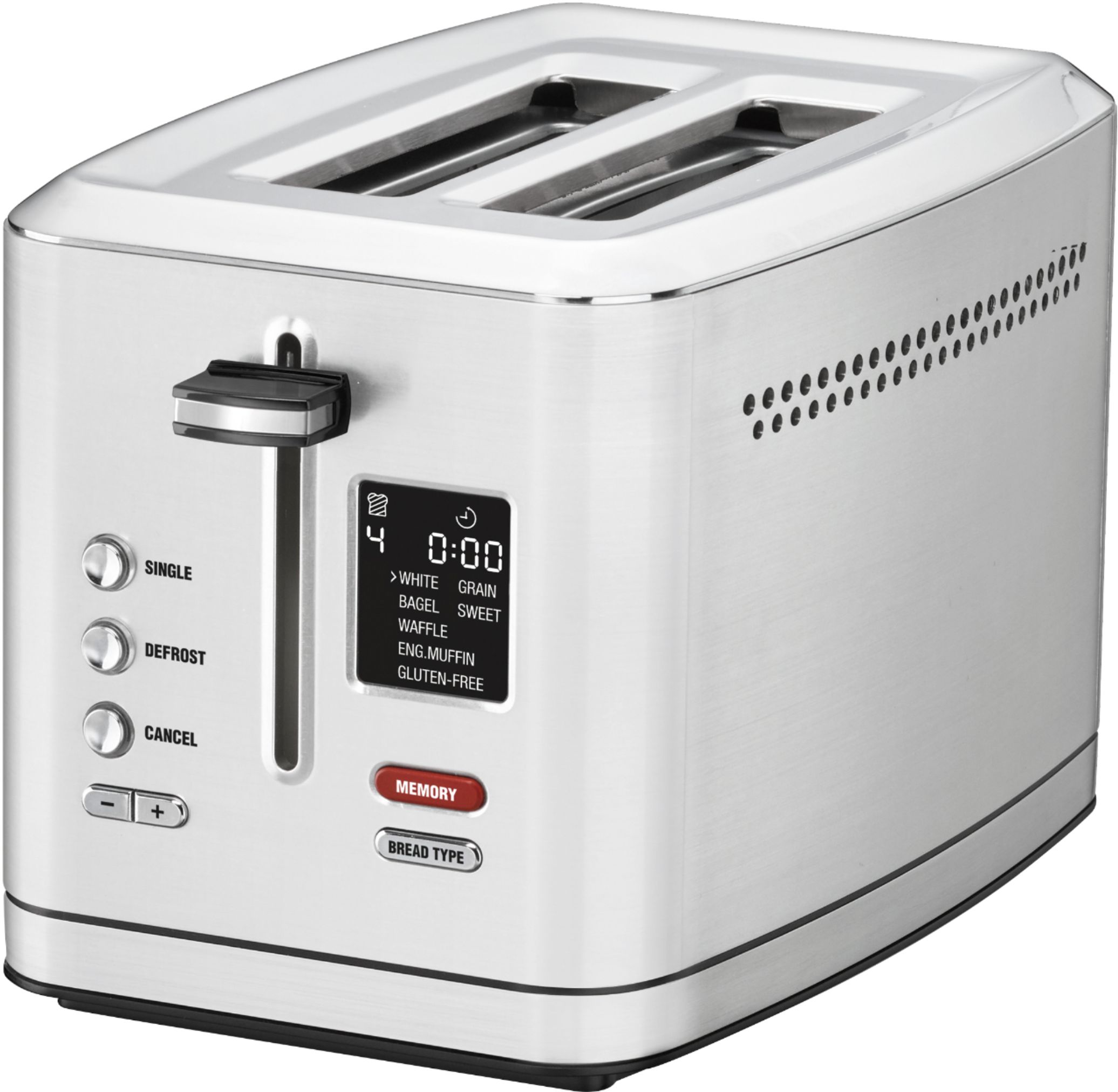 Digital Stainless Steel Toaster, 2 slice