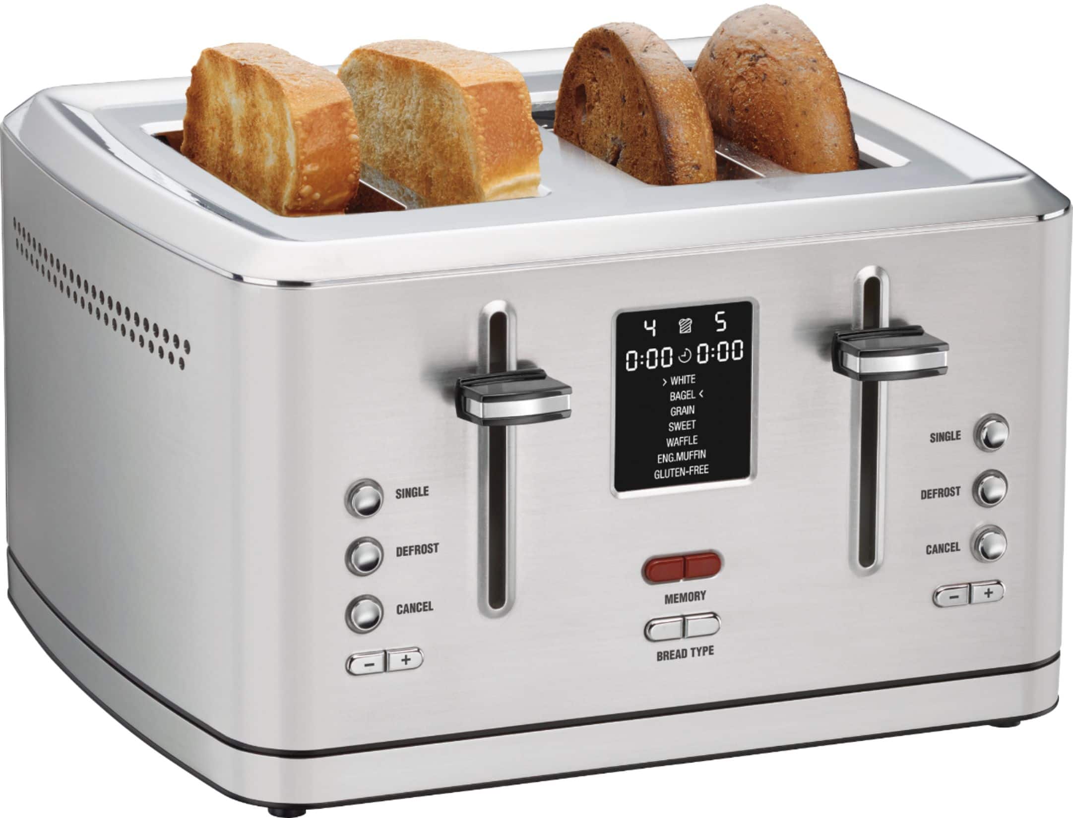 Alt View 13. Cuisinart - 4-Slice Digital Toaster with MemorySet Feature - Stainless Steel.