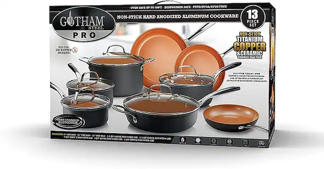 Gotham Steel - Hard Anodized 13-Piece Cookware Set - Copper