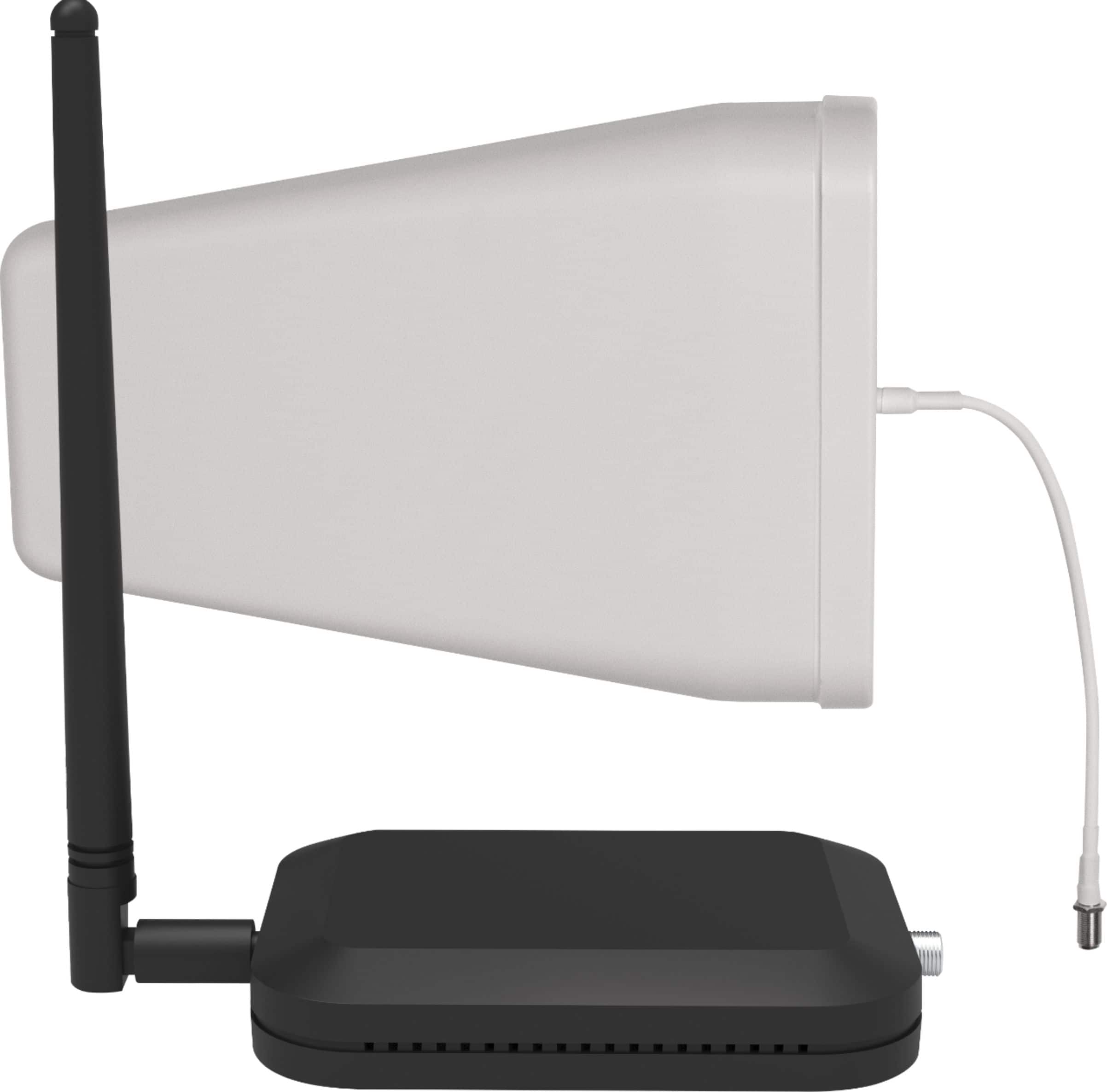 Left. weBoost - Home Studio Cell Phone Signal Booster Kit for Single Room Coverage, Boosts 4G LTE & 5G for all U.S. Networks - Black.