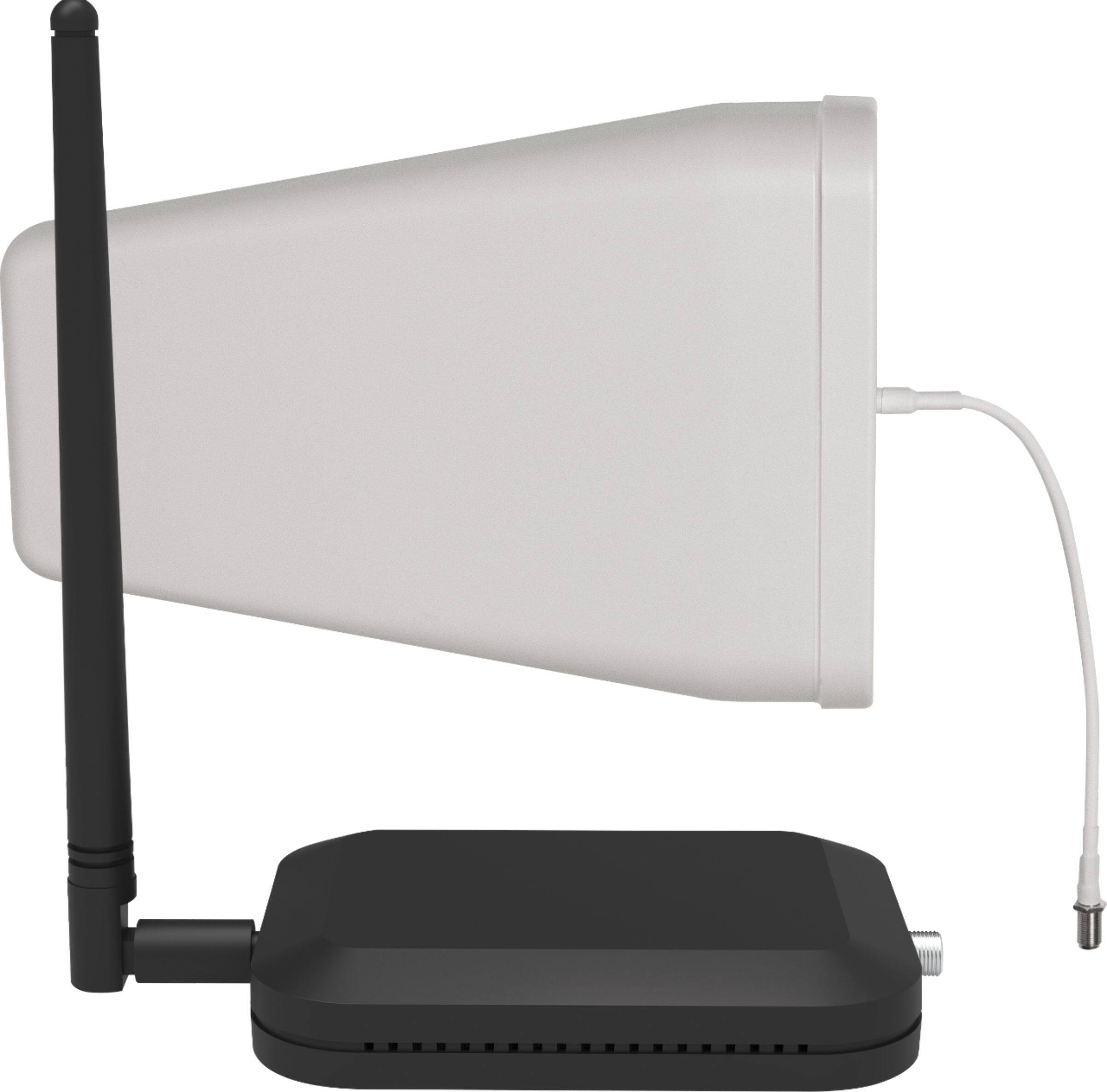 Left. weBoost - Home Studio Cell Phone Signal Booster Kit for Single Room Coverage, Boosts 4G LTE & 5G for all U.S. Networks - Black.
