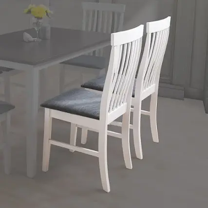CorLiving - Michigan Two Toned White and Gray Dining Chair, Set of 2 - White/Gray