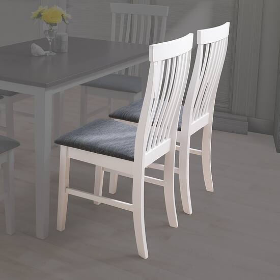 CorLiving Michigan Two Toned White and Gray Dining Chair Set of 2
