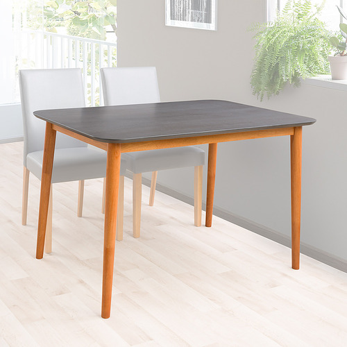 CorLiving - Alpine Two Tone Gray and Cherry Wood Dining Table - Grey/Cherry
