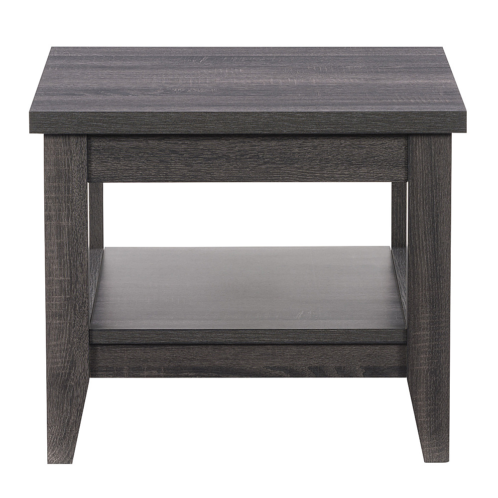 Angle View: CorLiving - Hollywood Side Table with Shelf - Dark Gray