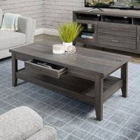 CorLiving - Hollywood Coffee Table with Drawers - Dark Gray - Front_Zoom