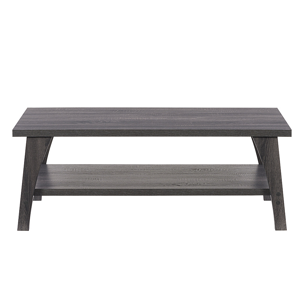 Angle View: CorLiving - Hollywood Dark Gray Coffee Table with Shelf - Dark Grey