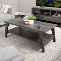CorLiving - Hollywood Dark Gray Coffee Table with Shelf - Dark Grey - Front_Zoom