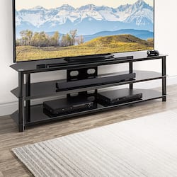 Black TV Stand With Shelves Best Buy